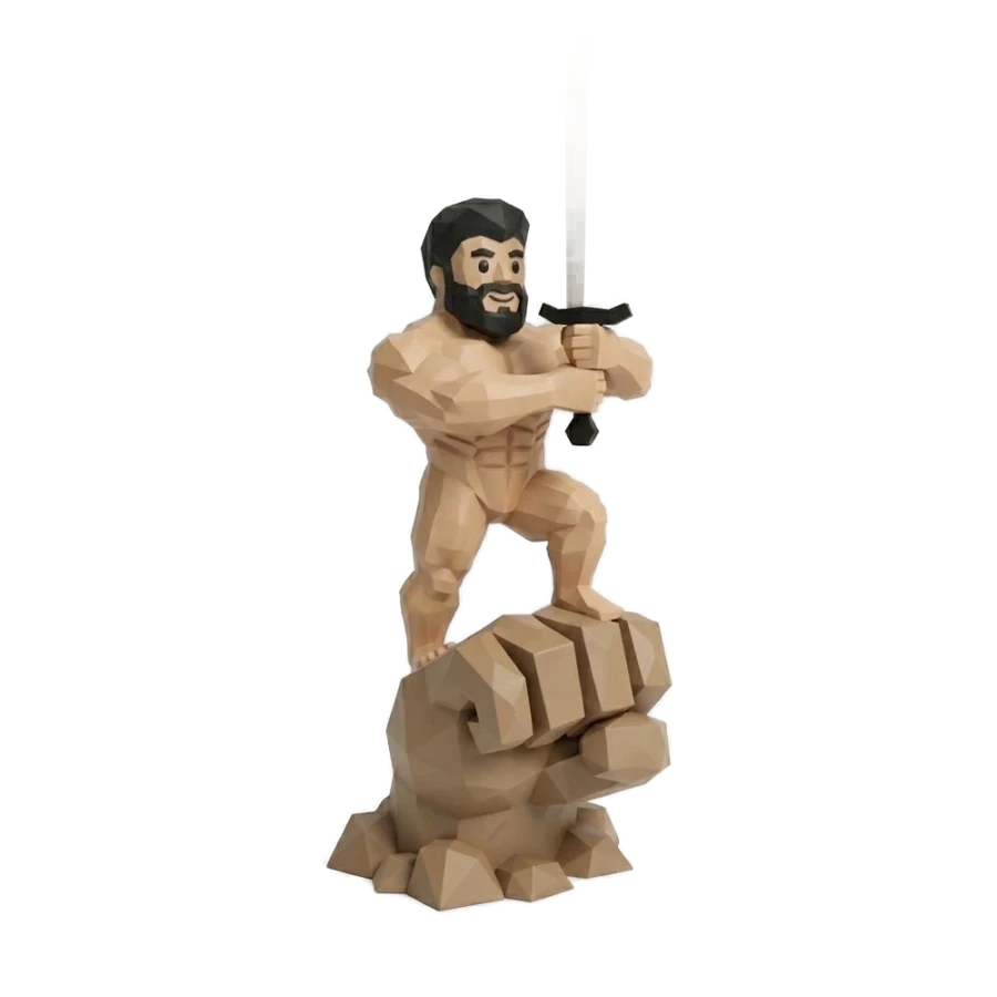 Kalender minyatürü — kılıcını kaldırmış paladin